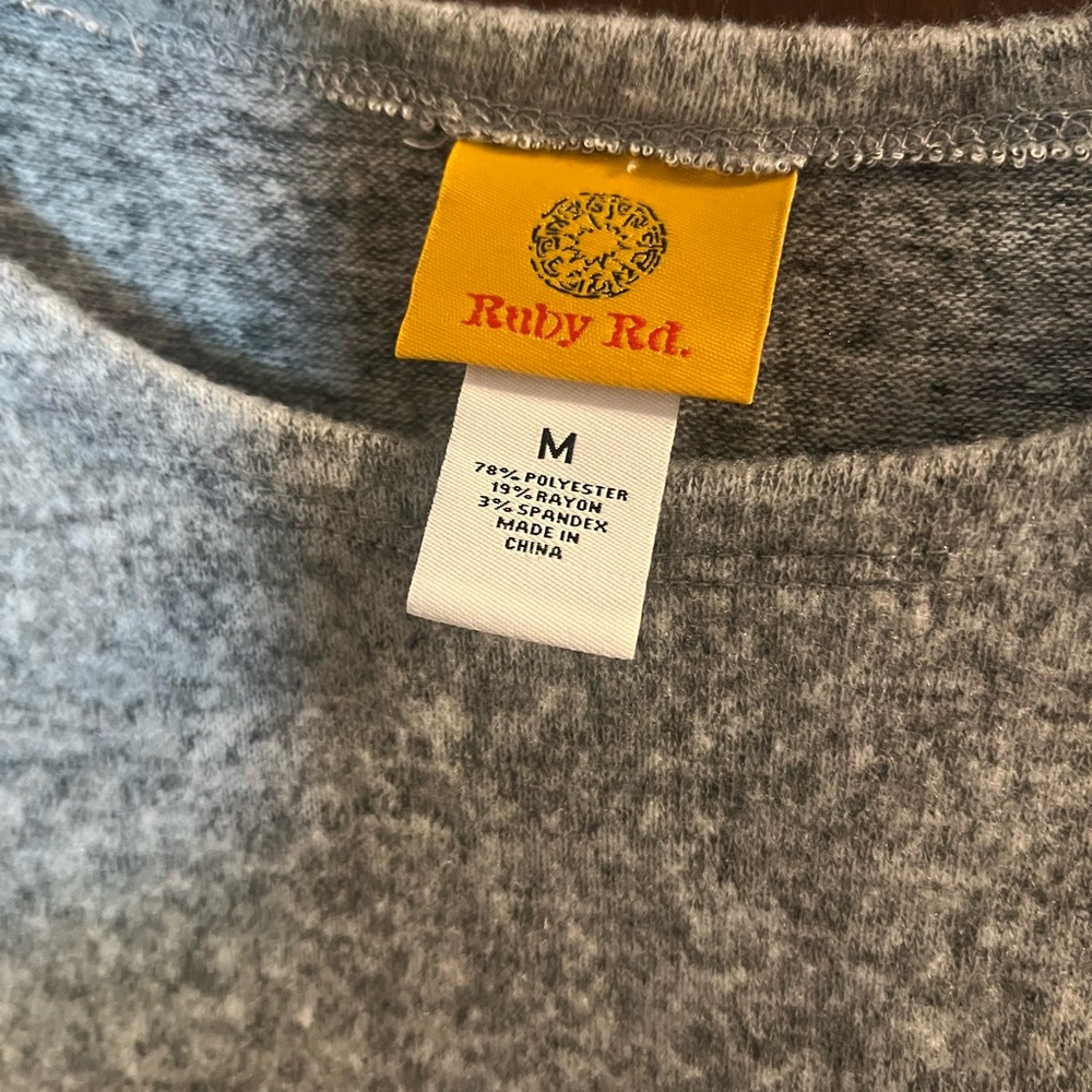 Ruby Rd. Heather Gray Knit Top - Picture 2 of 3